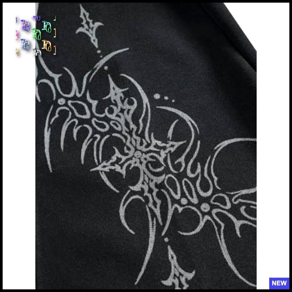 Wide Leg Sweatpants Vintage Y2K Graphic Print Unisex Baggy Casual Pants - Picture 3 of 7